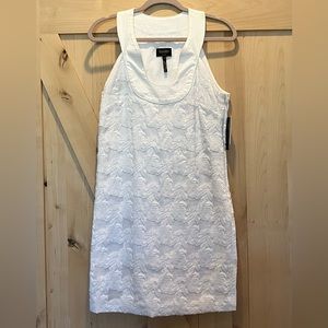 LAUNDRY BY SHELLI SEGAL Women’s White Embroidered Mesh Lined Dress. Sz 8.